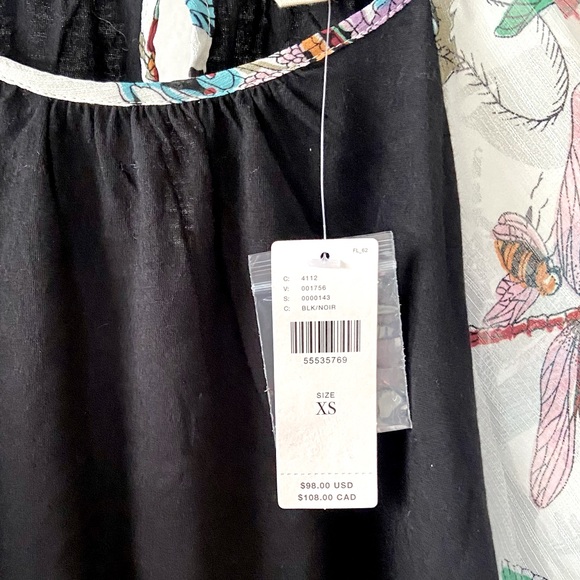NWT Tiny silk + cotton top with sheer decorated sleeves from Anthropologie XS - Picture 3 of 4